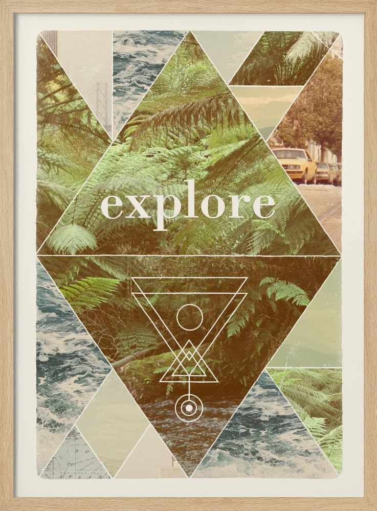 Affiche - Explore Ii   A1 cadre de poster en bois naturel