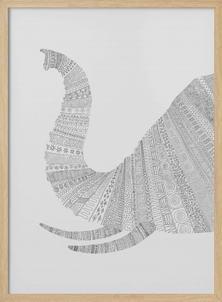 Poster - Elephant Nº5 natural wood poster frame
