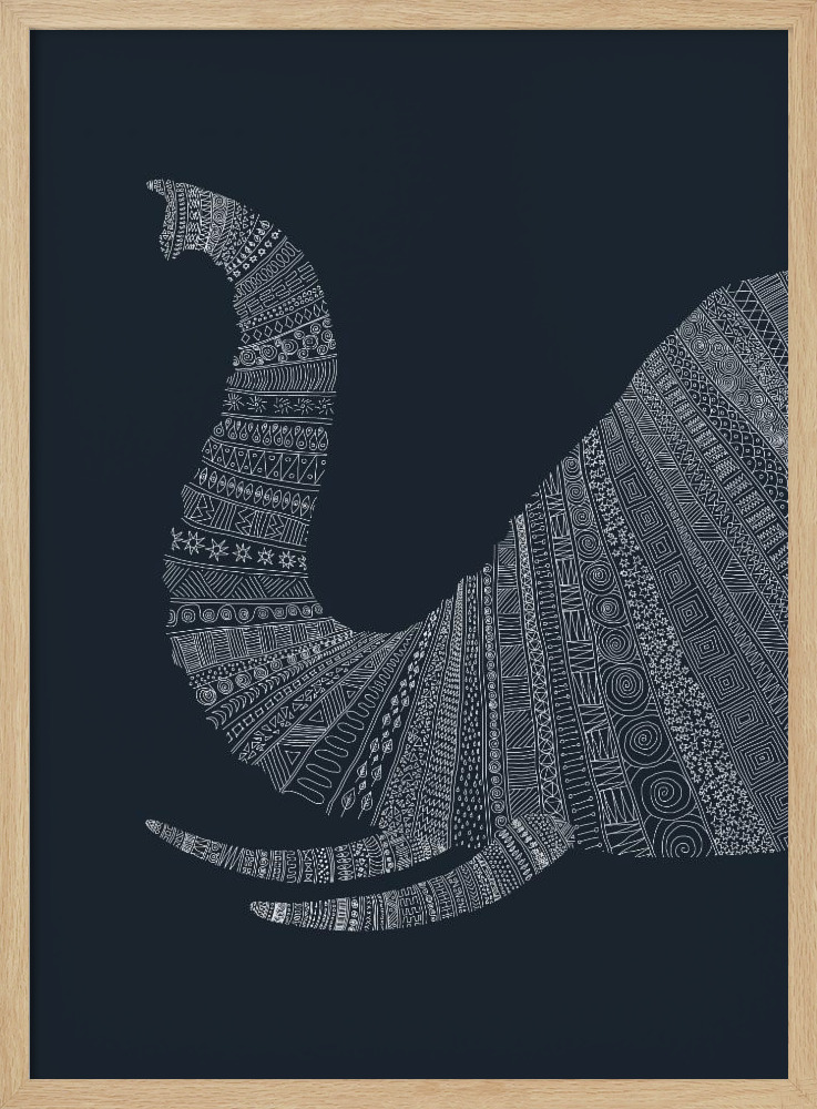 Poster - Elephant Nº4 natural wood poster frame