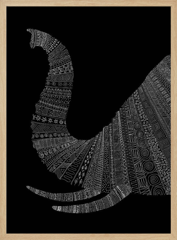 Poster - Elephant Nº2 natural wood poster frame