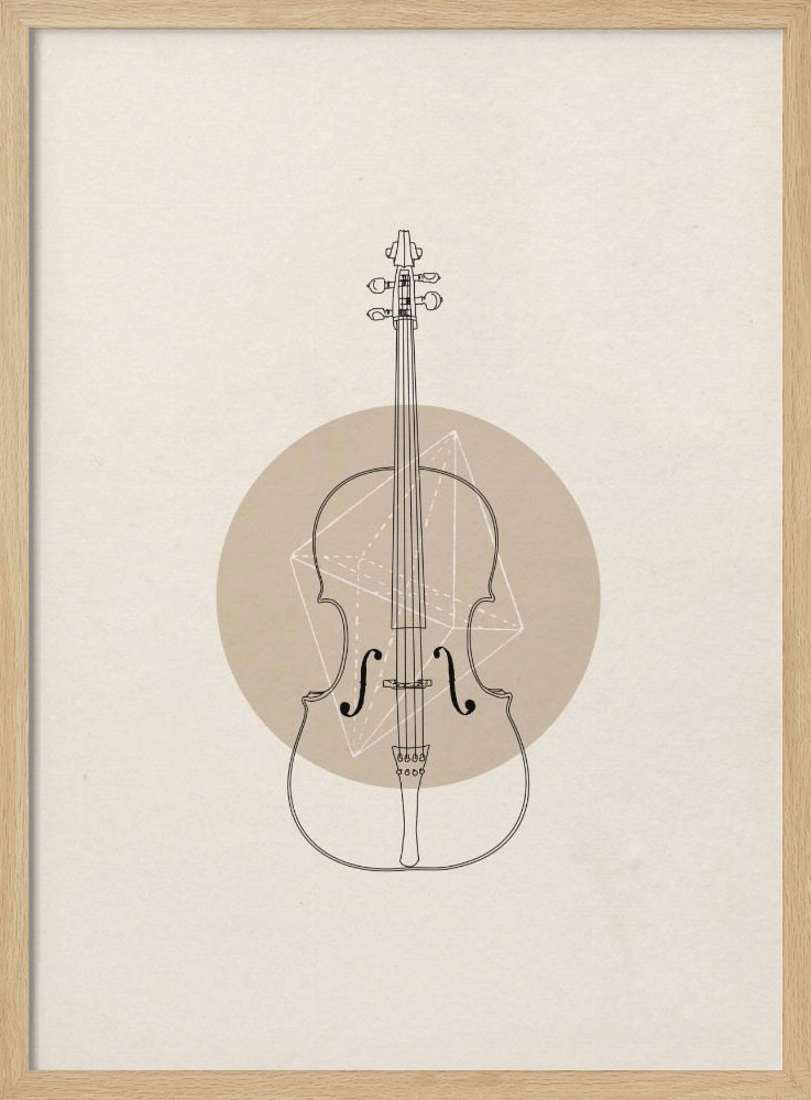 Poster - Cello Geo posterframe van natuurlijk hout