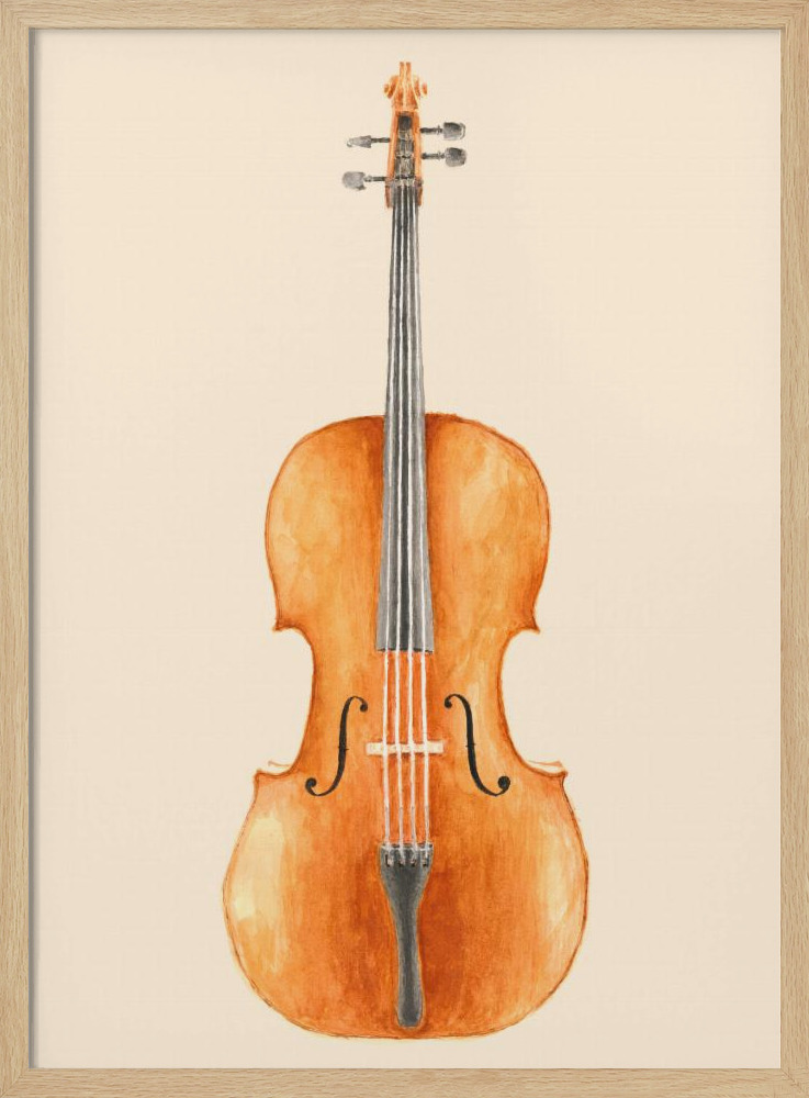 Poster - Cello posterframe van natuurlijk hout