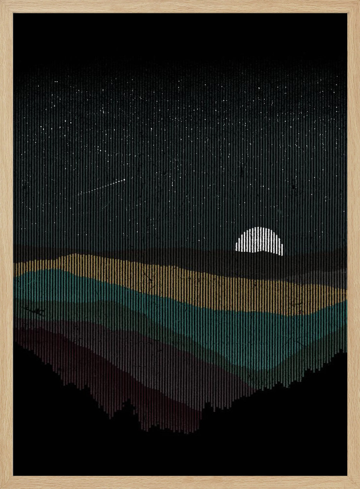 Poster - Moonrise natural wood poster frame