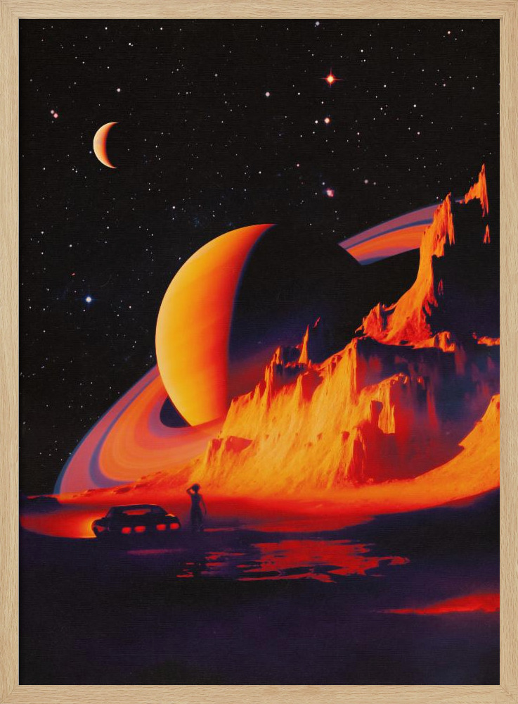 Poster - Alien Landscape natural wood poster frame