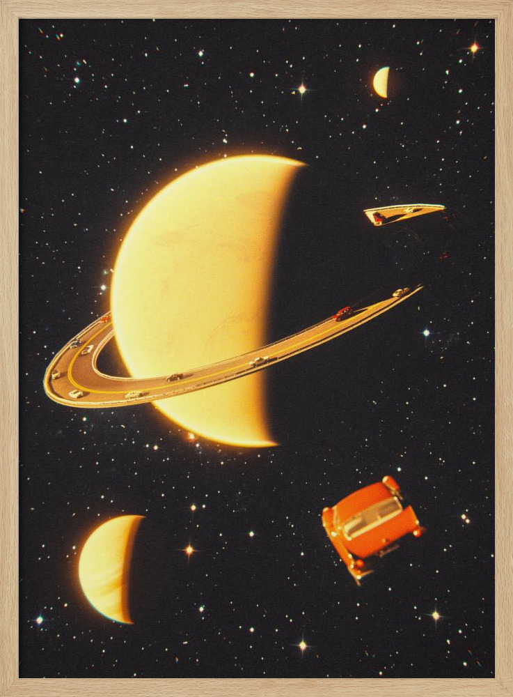 Poster - Rings of Saturn natural wood poster frame