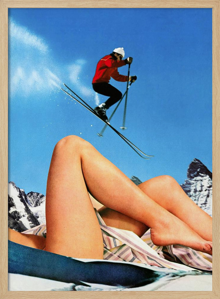 Poster - The Big Jump natural wood poster frame