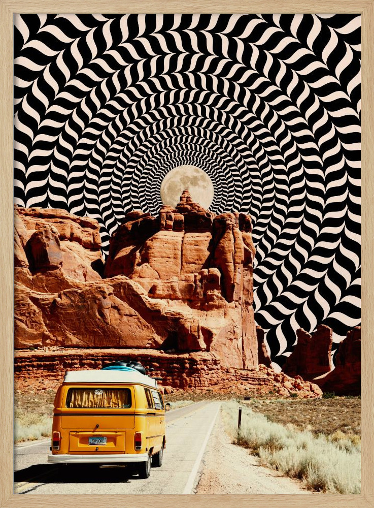Poster - The Real Road Trip natural wood poster frame