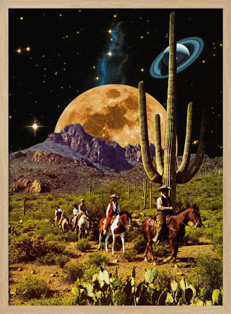 Poster - Space Cowboys natural wood poster frame