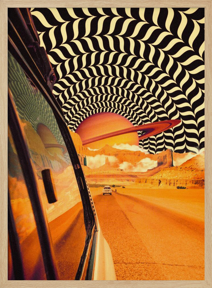 Poster - The Real Road Trip II natural wood poster frame