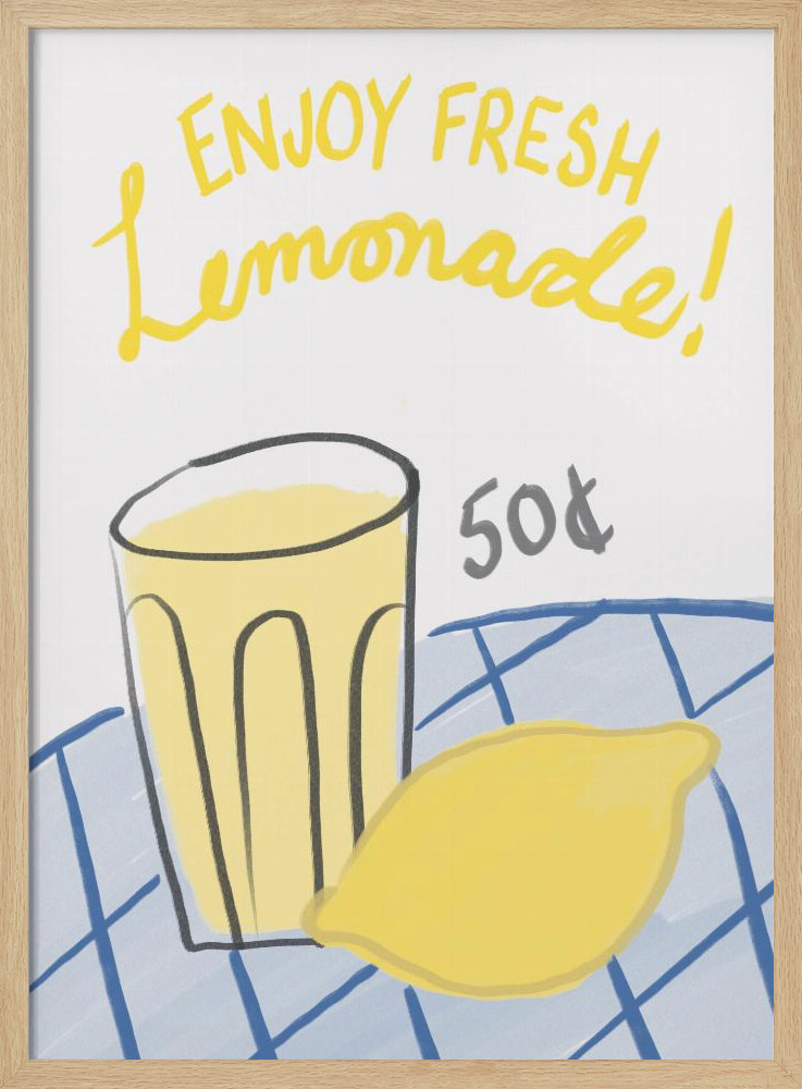 Poster - Fresh Lemonade natural wood poster frame
