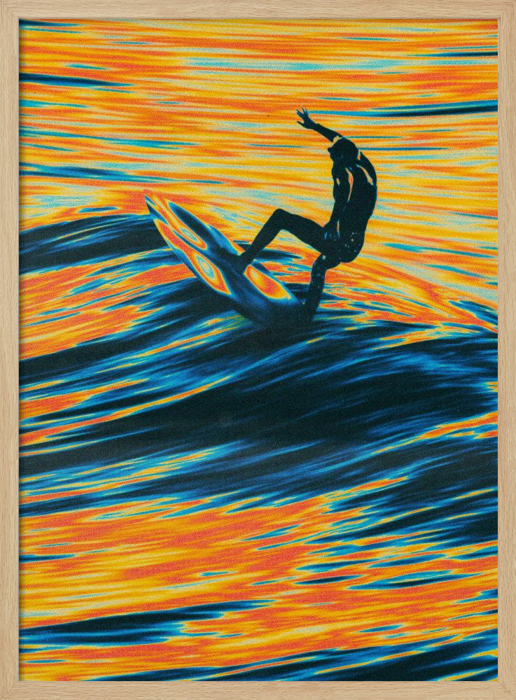 Poster - Surf Trip natural wood poster frame