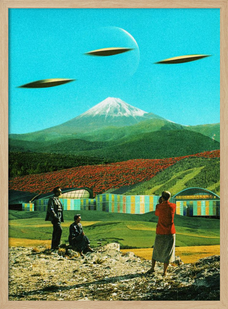 Poster - An Alien Invasion natural wood poster frame