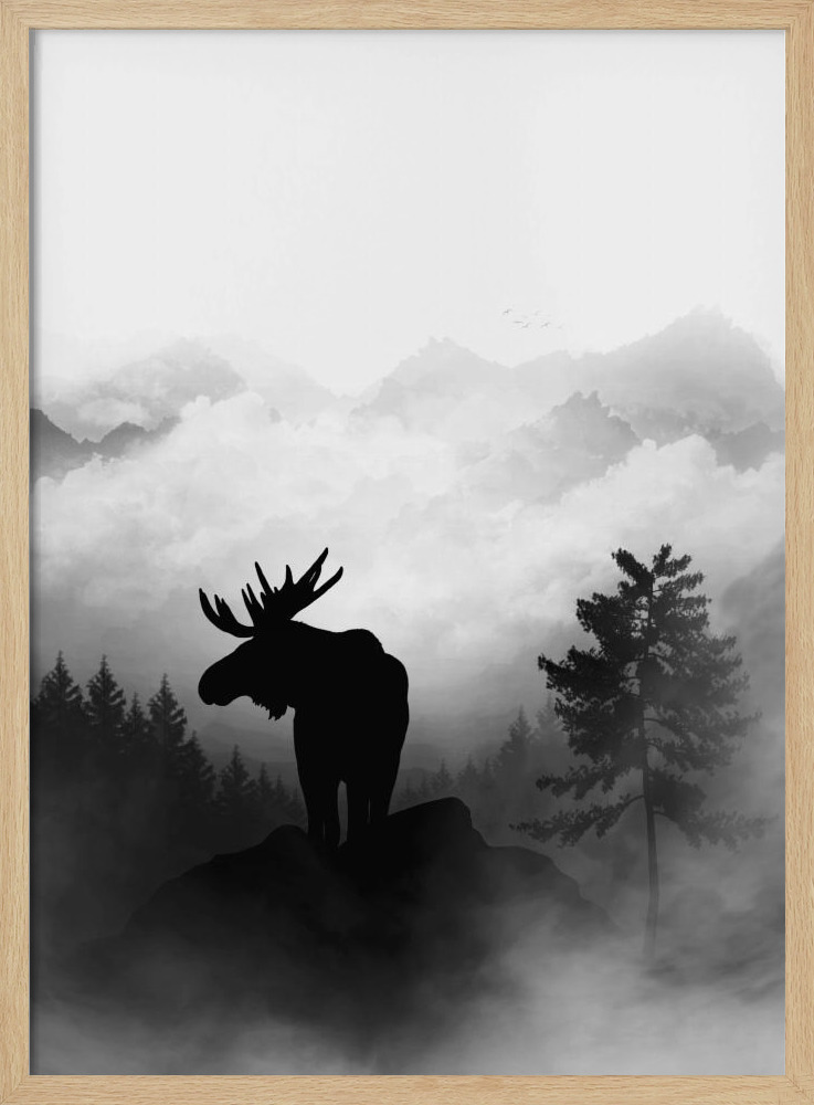 Poster - Moose natural wood poster frame