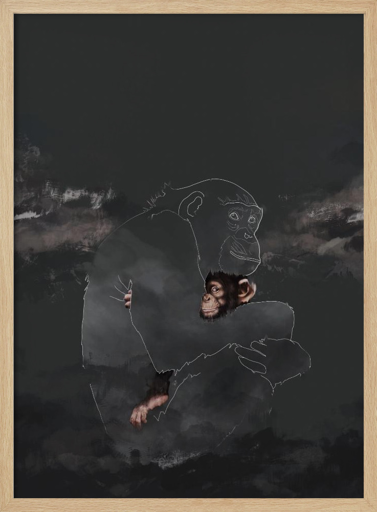 Póster - Wish You Were Here natural wood poster frame