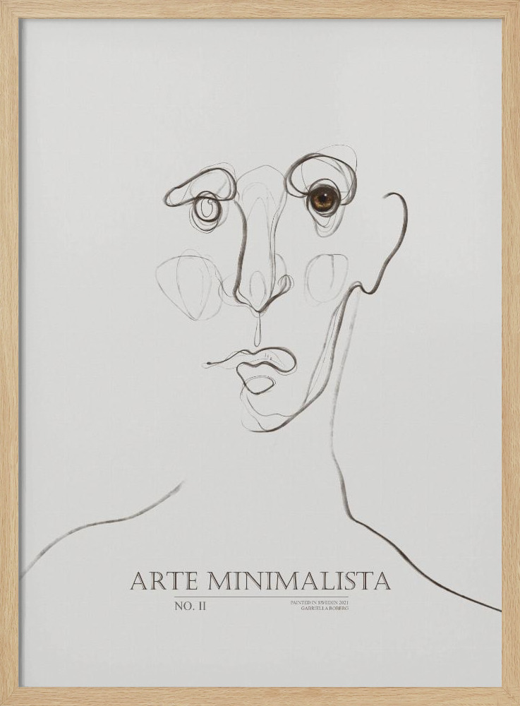Poster - Arte Minimalista No2 posterframe van natuurlijk hout