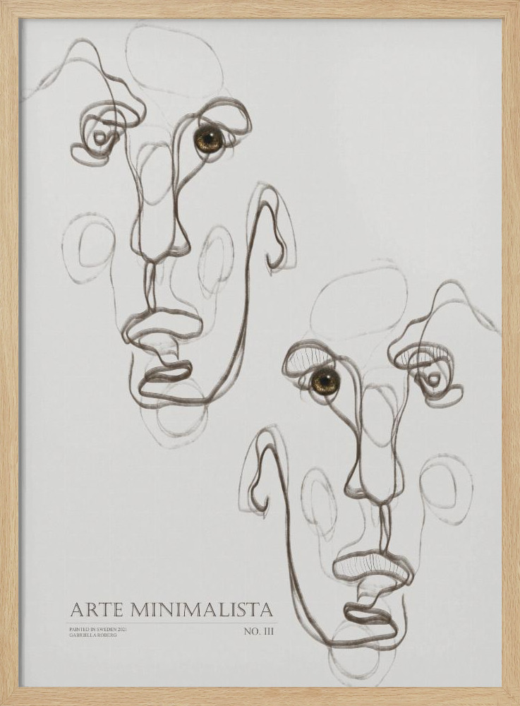 Affiche - Arte Minimalista No 3 cadre de poster en bois naturel