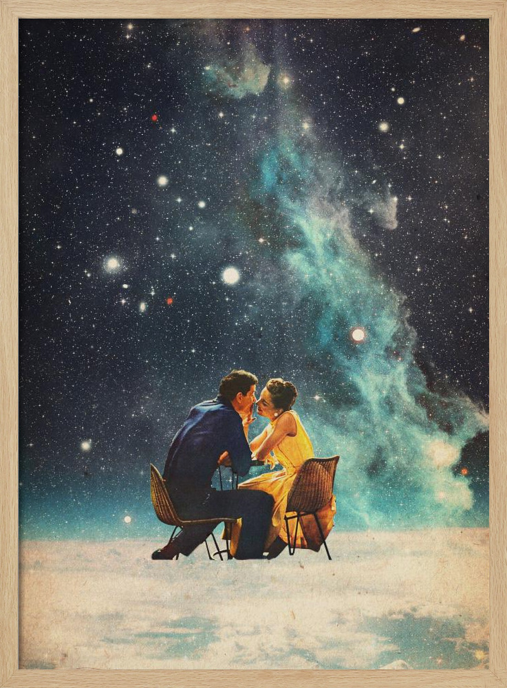 Poster - I'll Take You To the Stars for a Second Date natural wood poster frame