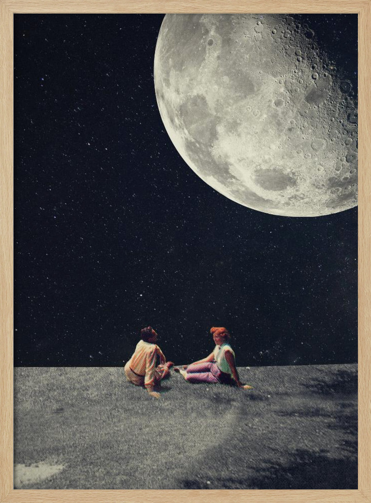 Poster - I Gave You the Moon for a Smile posterframe van natuurlijk hout