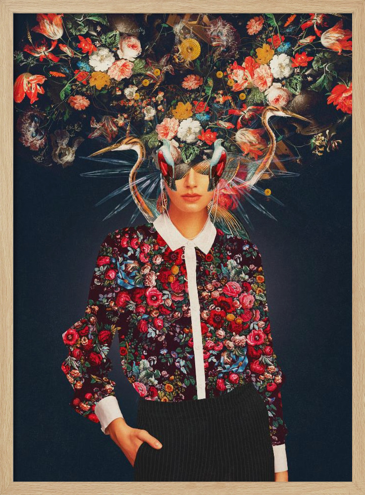 Poster - Your Head Was Full of Colours That Had No Names natural wood poster frame