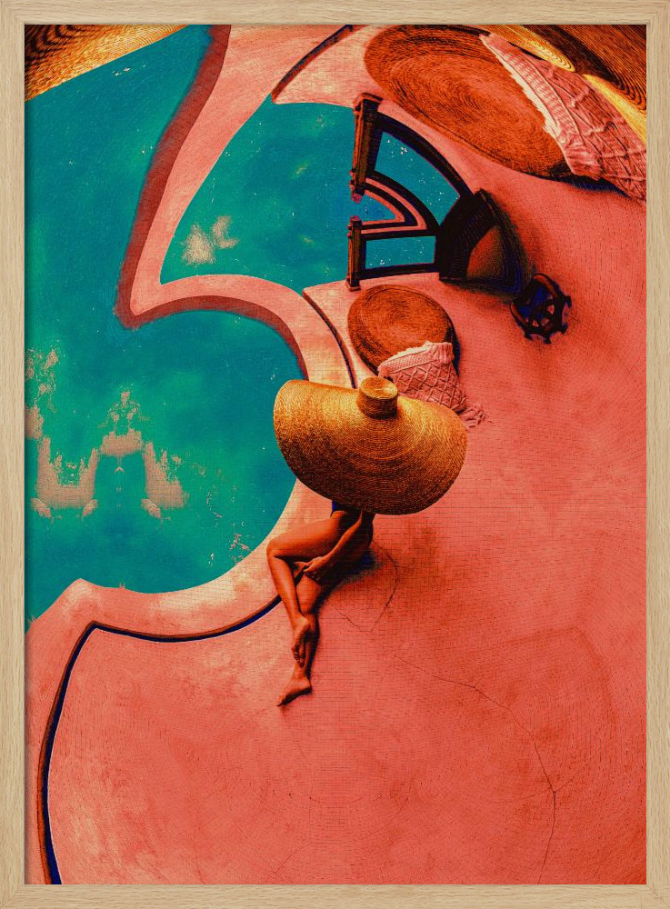 Poster - Contours of Serenity natural wood poster frame