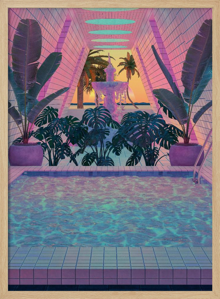 Poster - Tropical Reflection natural wood poster frame