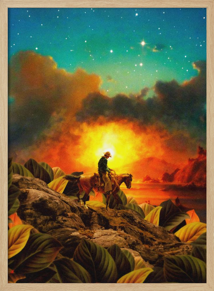 Poster - Cowboy II natural wood poster frame