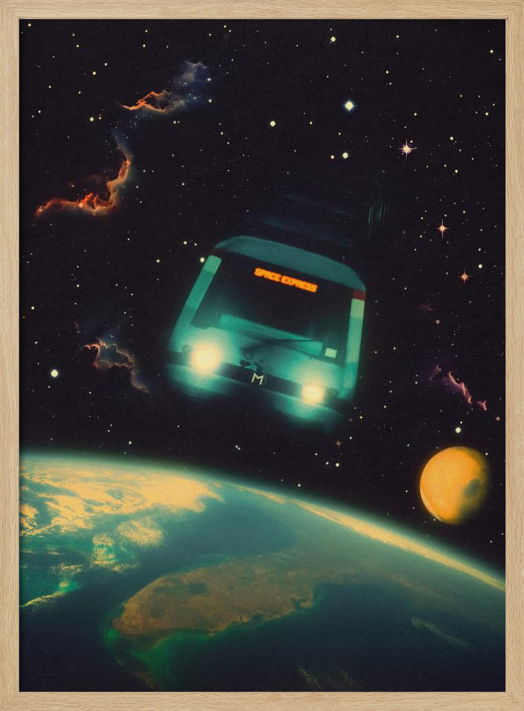 Poster - The Space Express natural wood poster frame