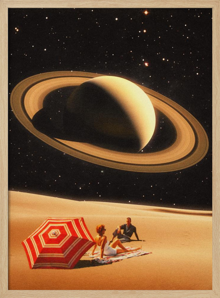 Poster - Space Date natural wood poster frame