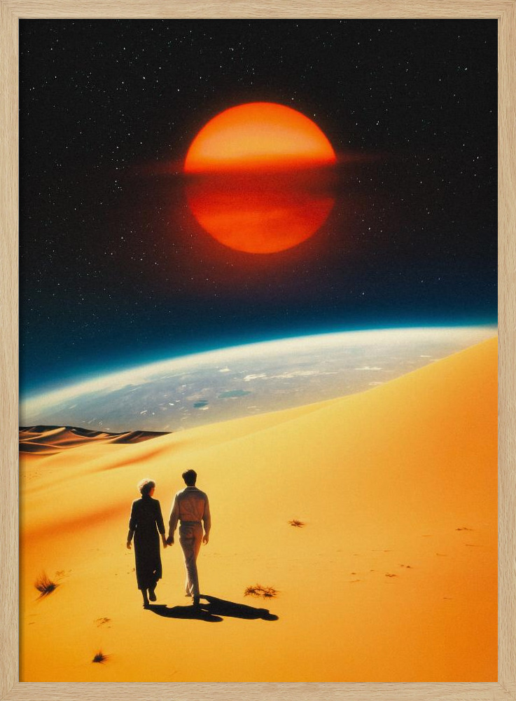 Poster - Cosmic Connection natural wood poster frame