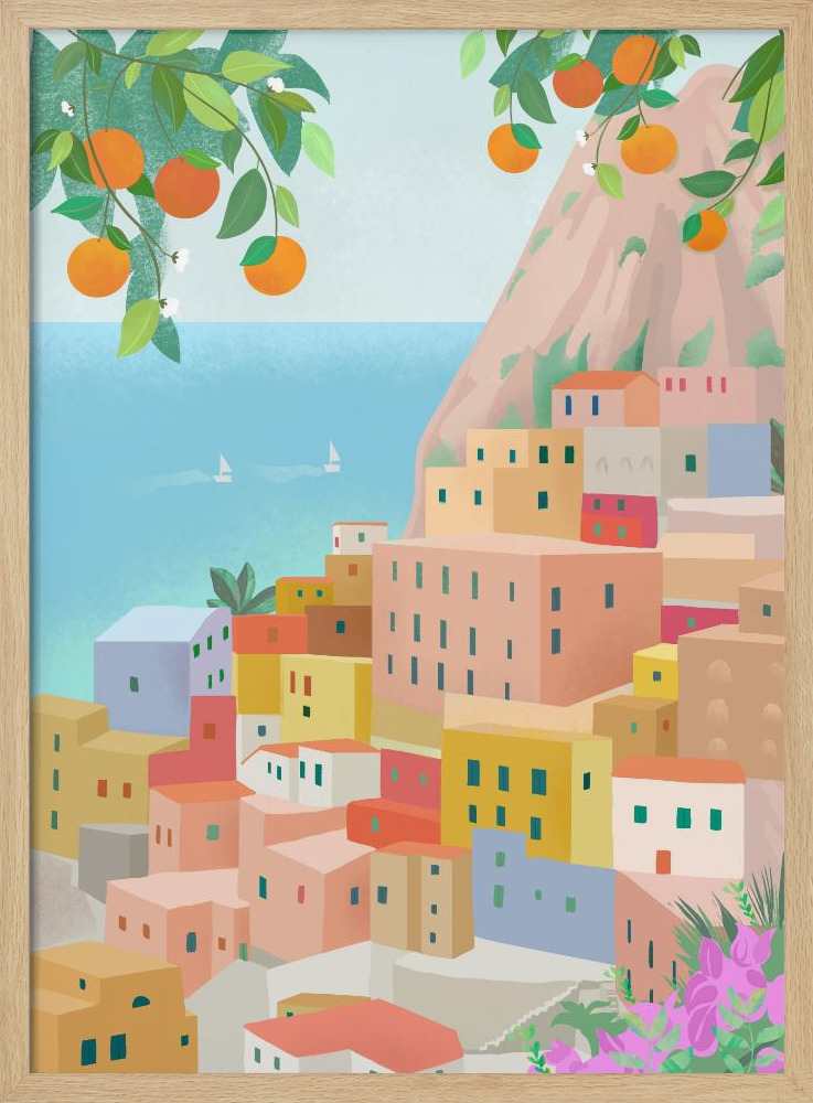 Affiche - Amalfi cadre de poster en bois naturel