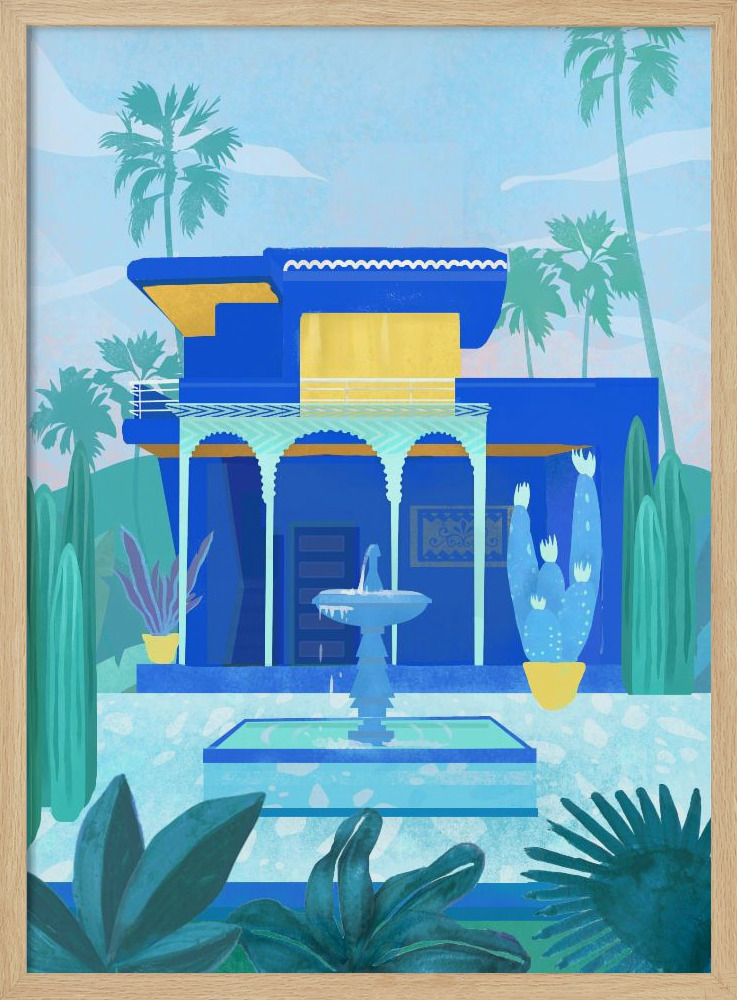 Poster - Moroccan Garden natural wood poster frame