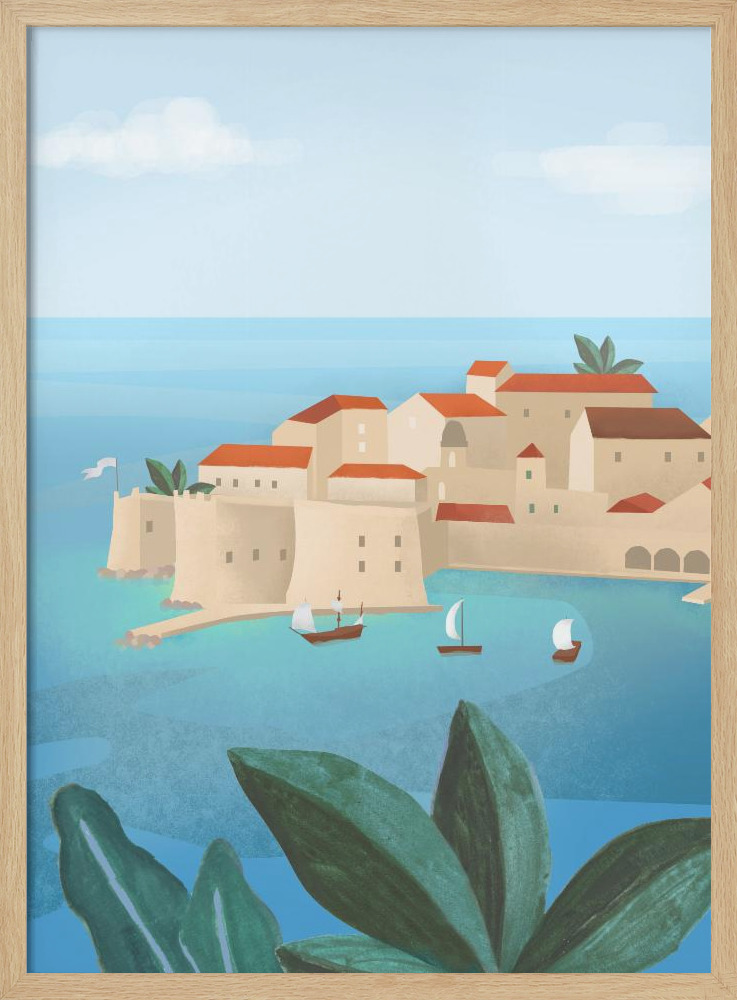 Poster - Dubrovnik City natural wood poster frame