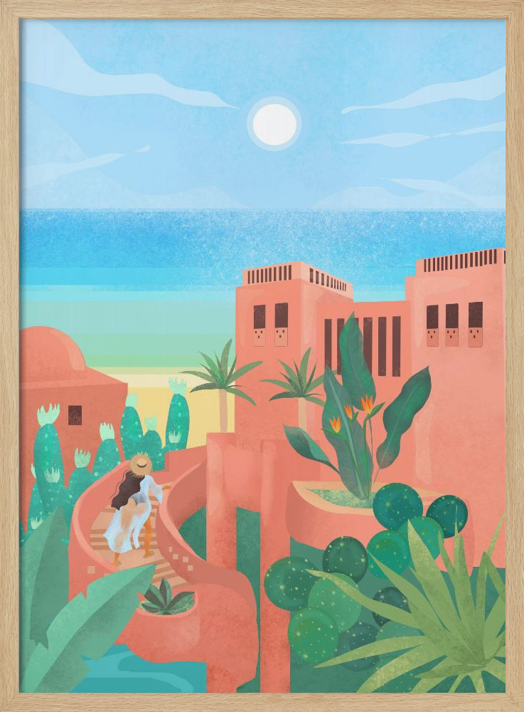 Plakat - Canary Islands natural wood poster frame
