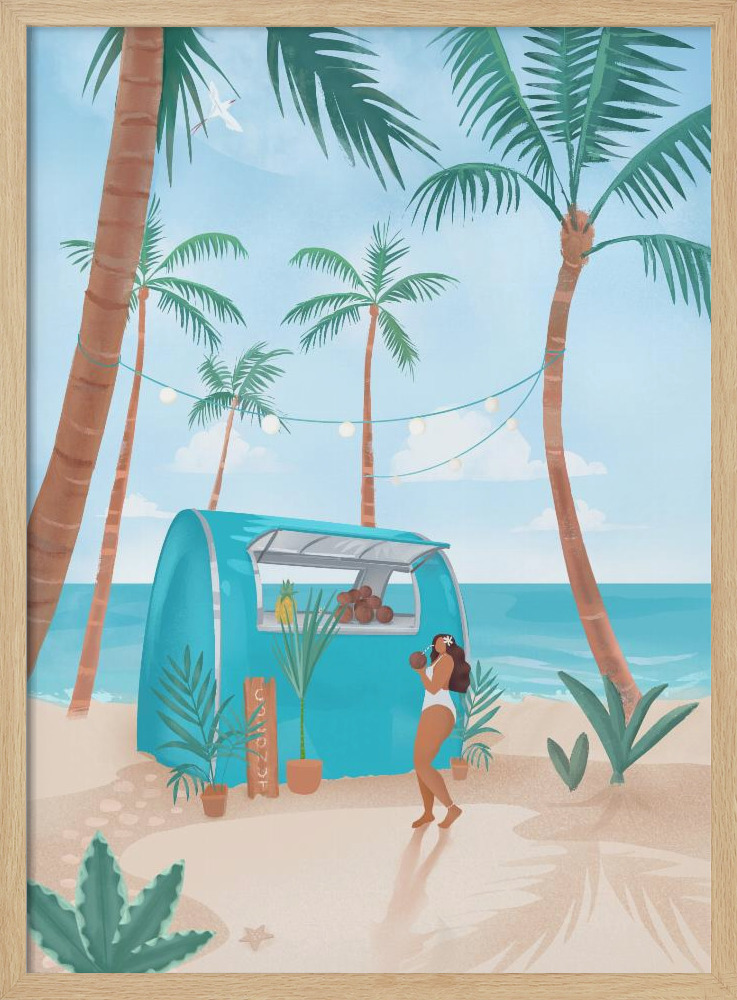 Plakat - Summer natural wood poster frame