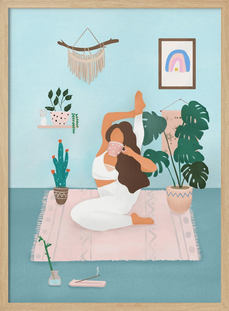 Poster - Yoga Time natural wood poster frame