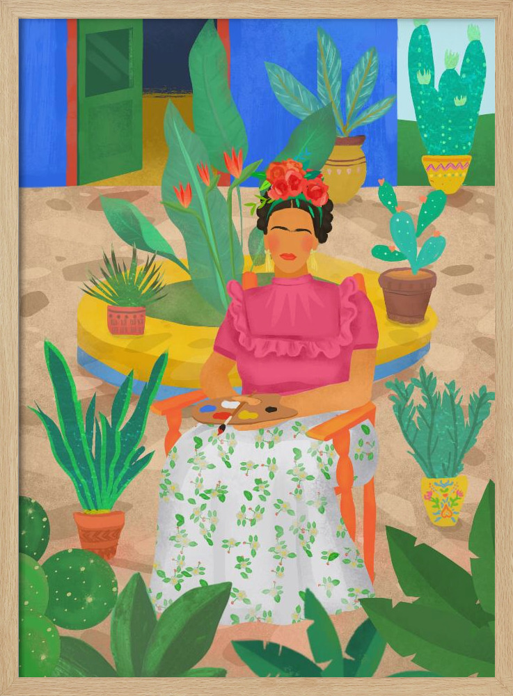 Poster - Frida natural wood poster frame