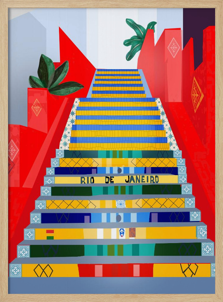 Plakat - Rio de Janeiro natural wood poster frame