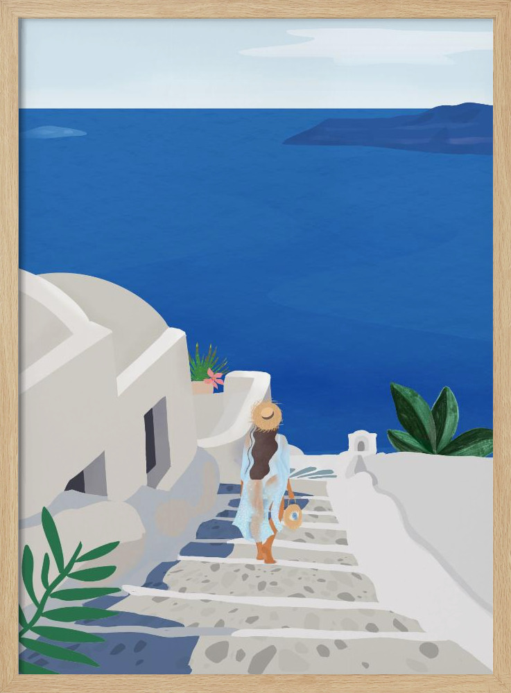 Plakat - Into the Blue natural wood poster frame