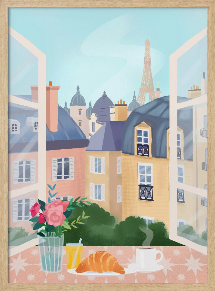 Poster - Paris natural wood poster frame