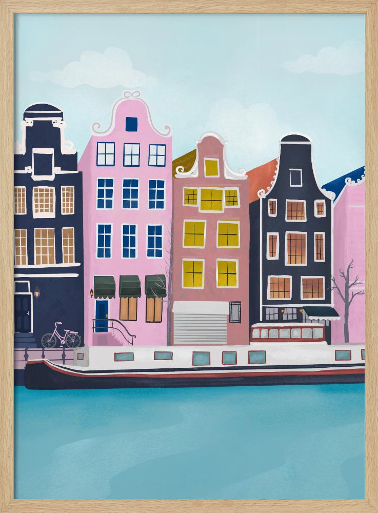 Poster - Amsterdam natural wood poster frame