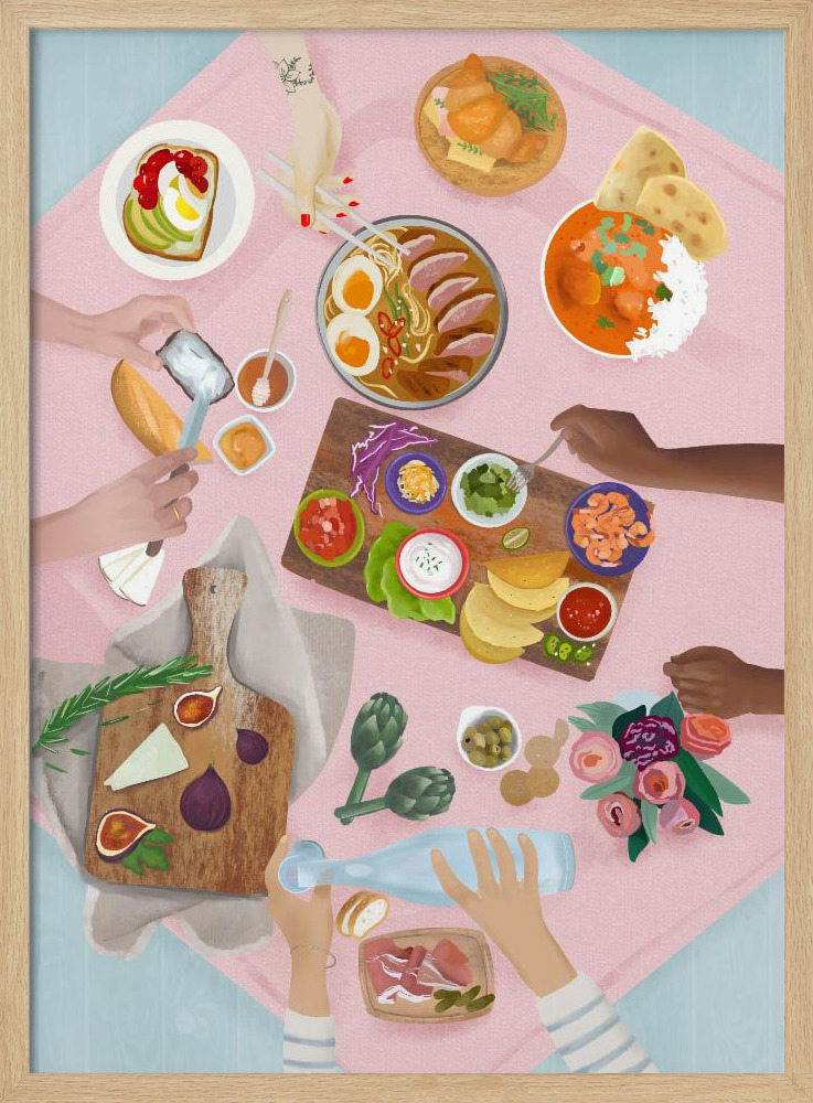 Poster - Brunch natural wood poster frame