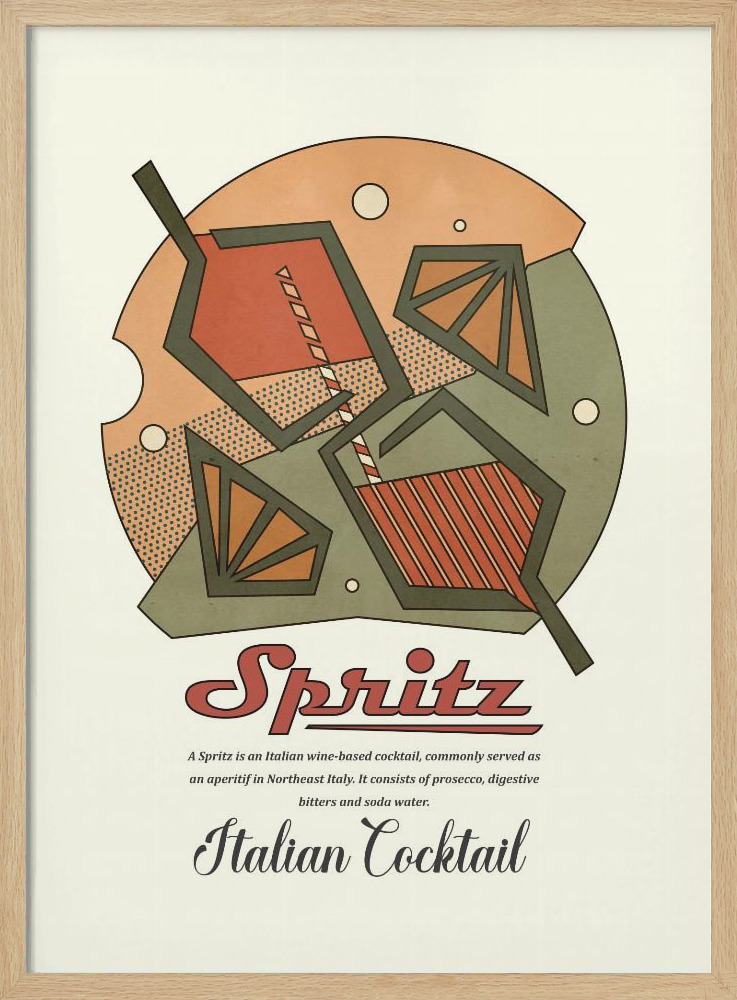 Affiche - Geometrical spritz print cadre de poster en bois naturel