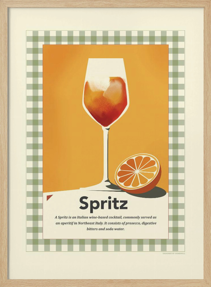 Poster - Spritz retro print natural wood poster frame