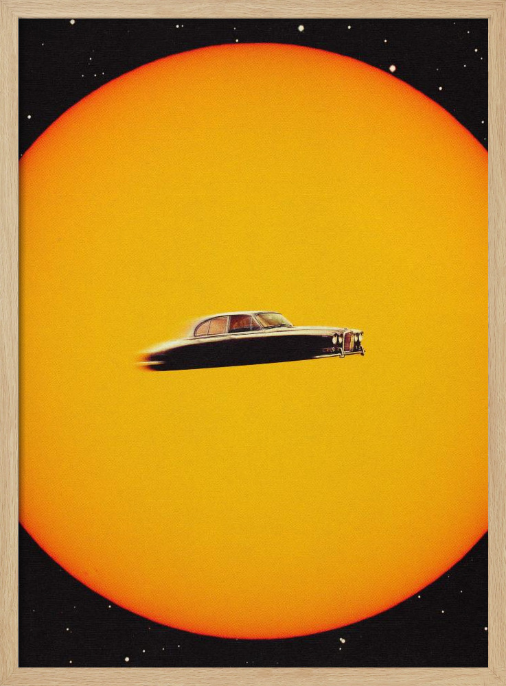 Poster - Space Chase natural wood poster frame