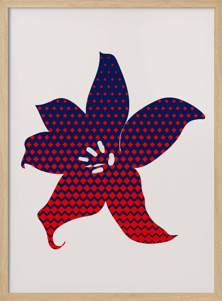 Poster - Pop Flower posterframe van natuurlijk hout