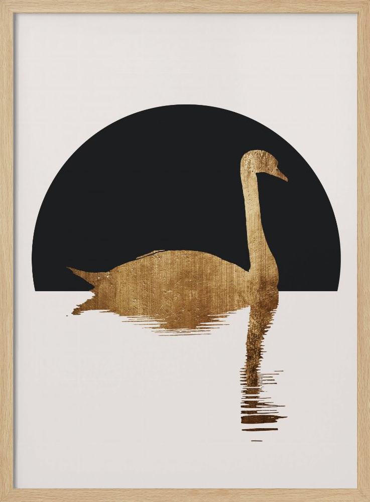 Poster - The Swan   Black natural wood poster frame