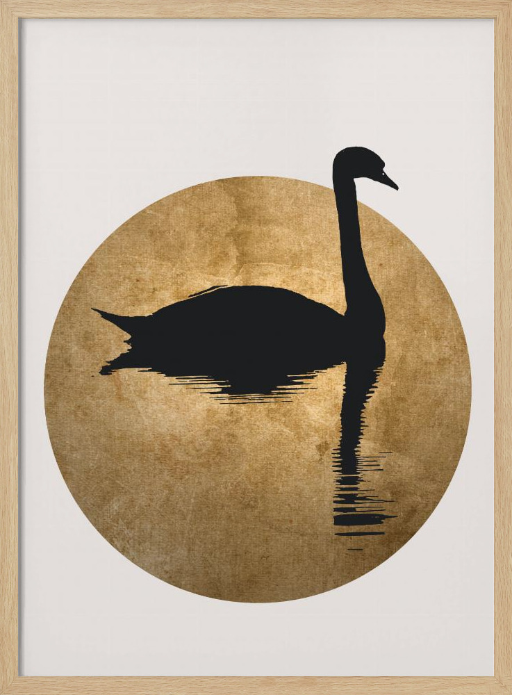 Poster - The Swan Gold natural wood poster frame