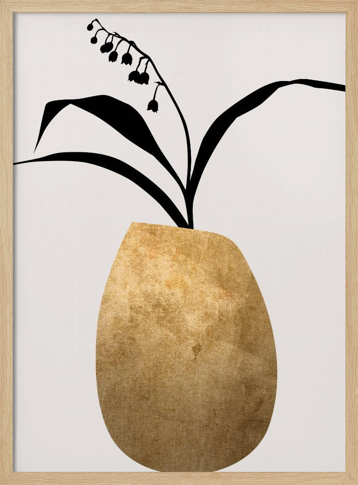 Poster - Water Lilies   Gold posterframe van natuurlijk hout