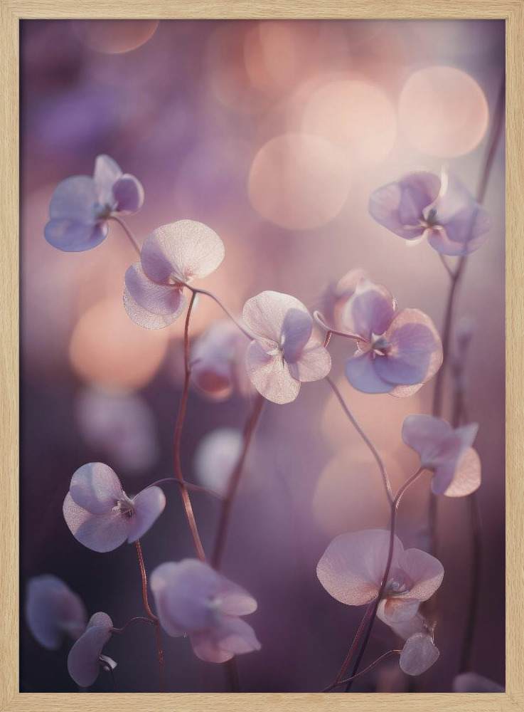 Affiche - Tiny Aubrieta cadre de poster en bois naturel