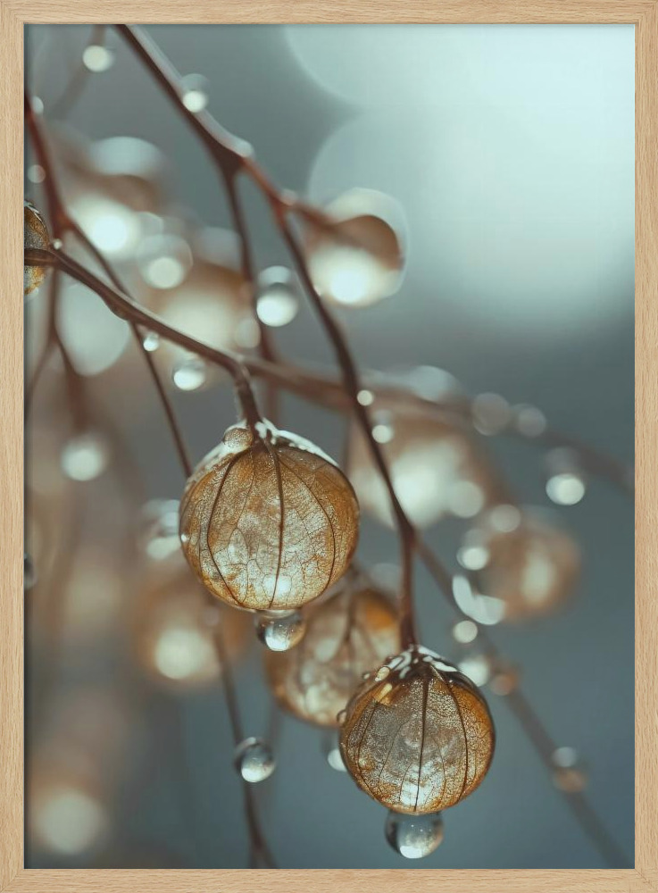 Poster - Tiny Glass Berries No 2 natural wood poster frame